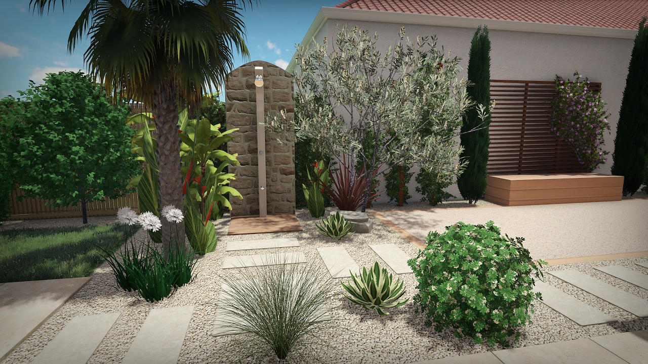 Vue detaillee du jardin familial